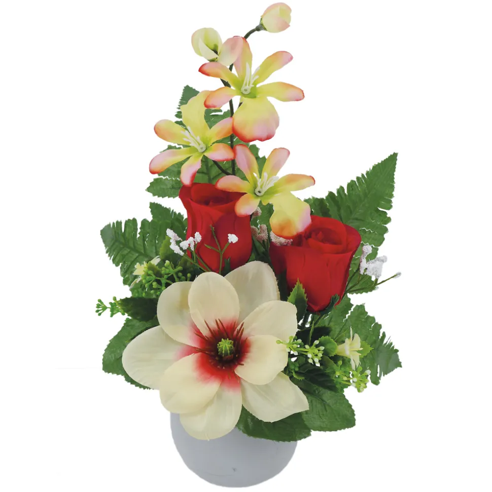 ARCHE DIFFUSION - Fleurs artificielles - composition florale boule H.37x20cm