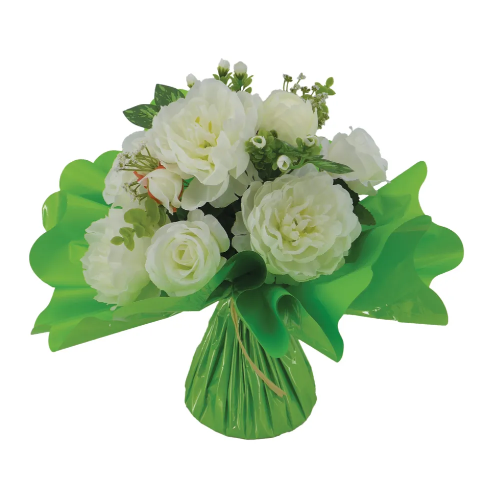ARCHE DIFFUSION - Fleurs artificielles - bouquet blanc bulle H.35 D.35cm
