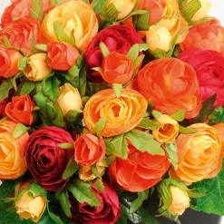 ARCHE DIFFUSION - Fleurs artificielles - coupe florale renoncules orange D.32 H.27cm