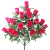 ARCHE DIFFUSION - Fleurs artificielles - bouquet fuchsia de roses et gypsophiles H.59cm
