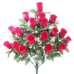 ARCHE DIFFUSION - Fleurs artificielles - bouquet fuchsia de roses et gypsophiles H.59cm