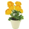 ARCHE DIFFUSION - Fleurs artificielles - renoncules jaunes en pot terre cuite H29 D17cm