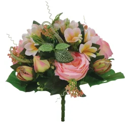 ARCHE DIFFUSION - Fleurs artificielles - bouquet rose de roses et de fleurs H.41cm