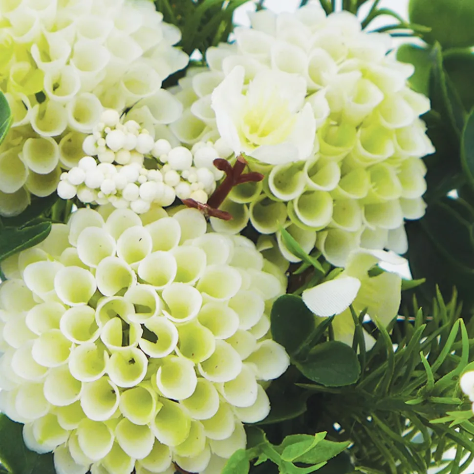 ARCHE DIFFUSION - Fleurs artificielles - bouquet blanc dahlias, graminées, fleurs H.32cm
