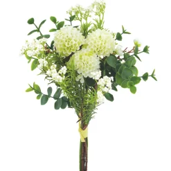 ARCHE DIFFUSION - Fleurs artificielles - bouquet blanc dahlias, graminées, fleurs H.32cm
