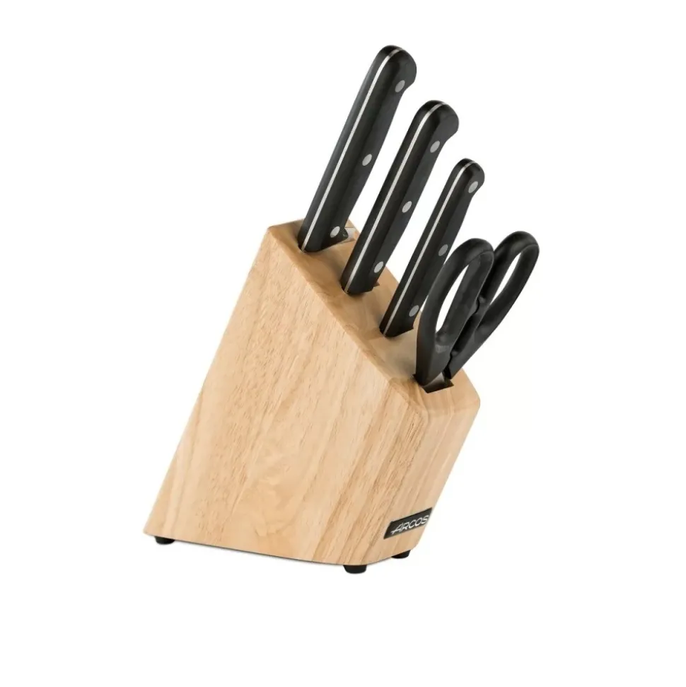 Arcos bloc de 3 couteaux + ciseaux noir - 285000