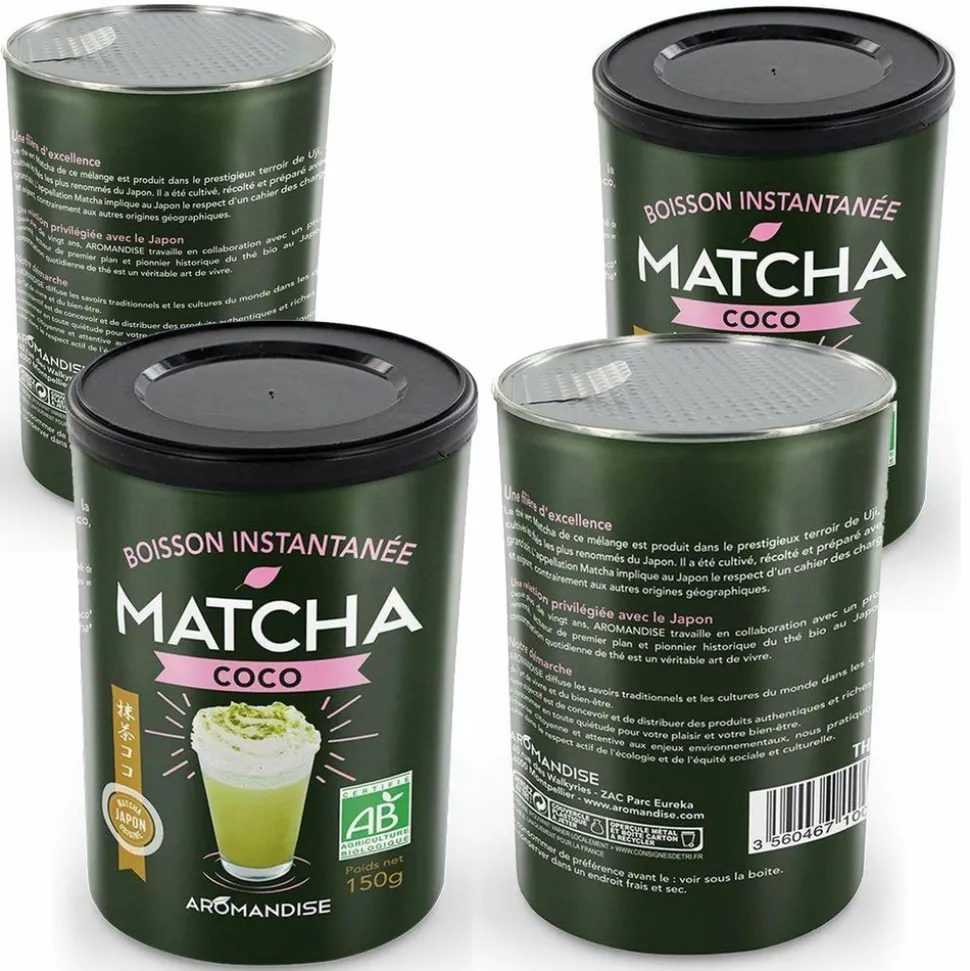 AROMANDISE - Boisson instantanée - matcha coco 600 g