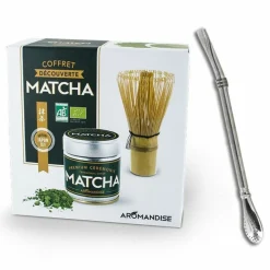 AROMANDISE - Coffret découverte du thé matcha + paille inox avec filtre