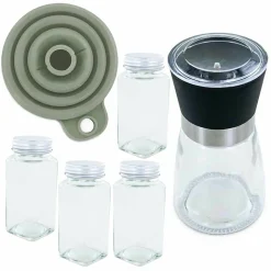 AROMANDISE - Coffret épices avec moulin, entonnoir & 4 flacons