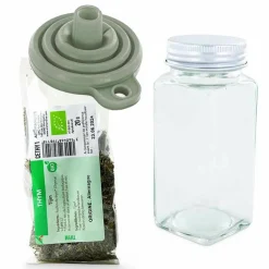 AROMANDISE - Flacon à épices poudreur + entonnoir + thym bio 20 g