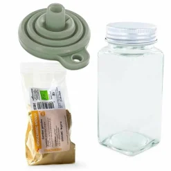 AROMANDISE - Flacon à épices poudreur + entonnoir + gingembre moulu 30 g