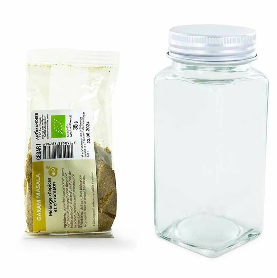 AROMANDISE - Flacon à épices poudreur + garam massala 35 g
