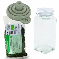 AROMANDISE - Flacon à épices poudreur + entonnoir + aneth bio 15 g