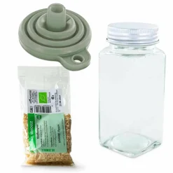 AROMANDISE - Flacon à épices poudreur + entonnoir + ail semoule 40 g