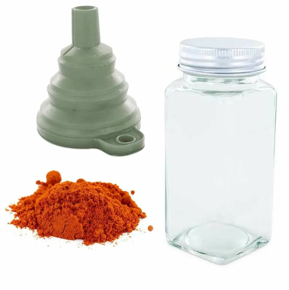 AROMANDISE - Flacon à épices poudreur + entonnoir + paprika moulu 40 g