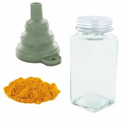 AROMANDISE - Flacon à épices poudreur + entonnoir + curcuma moulu 40 g