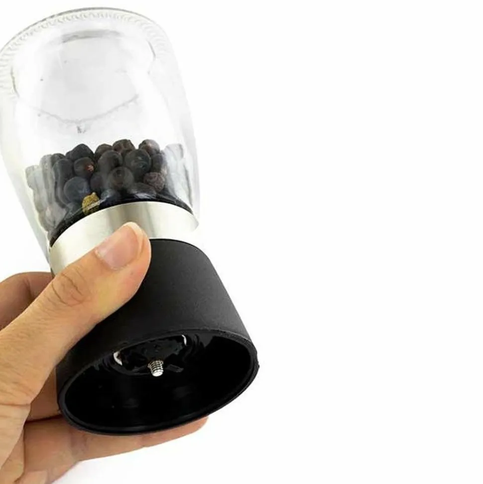 AROMANDISE - Moulin à épices en verre et céramique + baies de genévrier bio