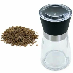 AROMANDISE - Moulin à épices en verre et céramique + carvi entier bio