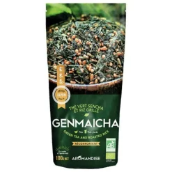 AROMANDISE - Thé vert bio japonais genmaicha - sencha & riz grillé - 100 g