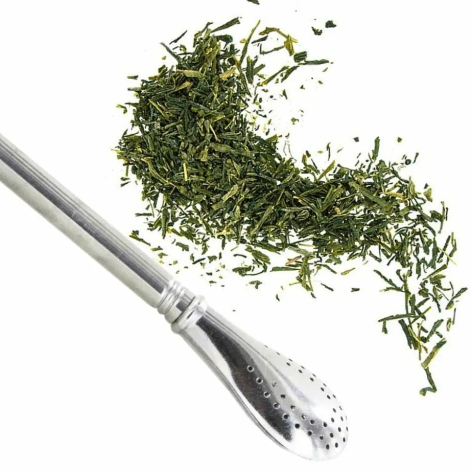AROMANDISE - Thé vert bio sencha japonais + paille inox avec filtre