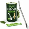 AROMANDISE - Thé vert matcha instantané en sticks + paille inox avec filtre