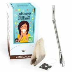AROMANDISE - Tisane benifuki en sachets + paille inox avec filtre