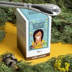 AROMANDISE - Tisane benifuki en sachets + paille inox avec filtre