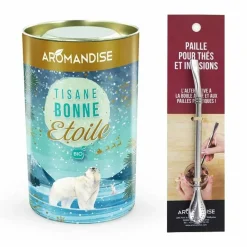 AROMANDISE - Tisane bonne étoile + paille inox avec filtre