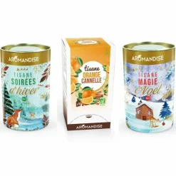 AROMANDISE - Trio tisanes festives - soirées d'hiver + magie de noël + orange cannelle