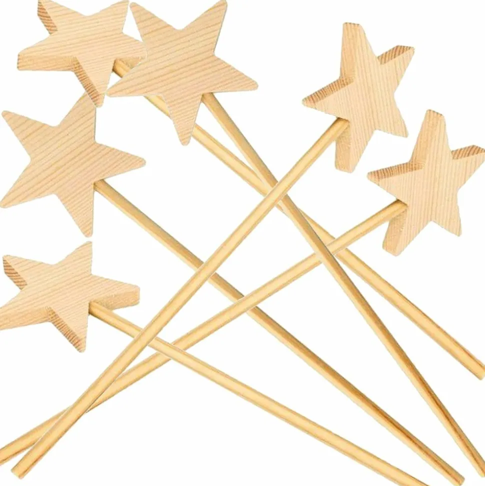 ARTEMIO - 6 baguettes magiques en bois 23 cm