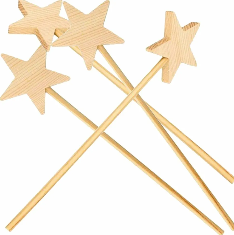 ARTEMIO - 4 baguettes magiques en bois 23 cm