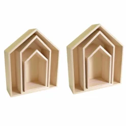 ARTEMIO - 2 blocs de 3 étagères maison en bois