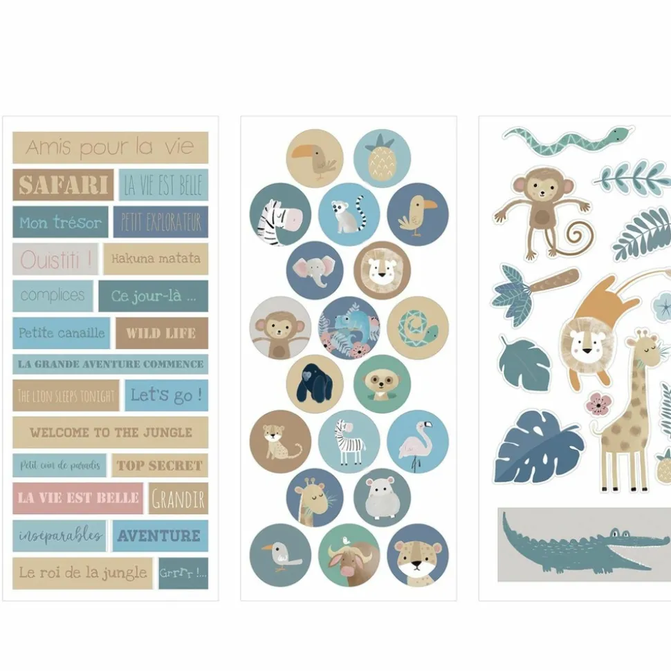 ARTEMIO - 6 feuilles de stickers safari