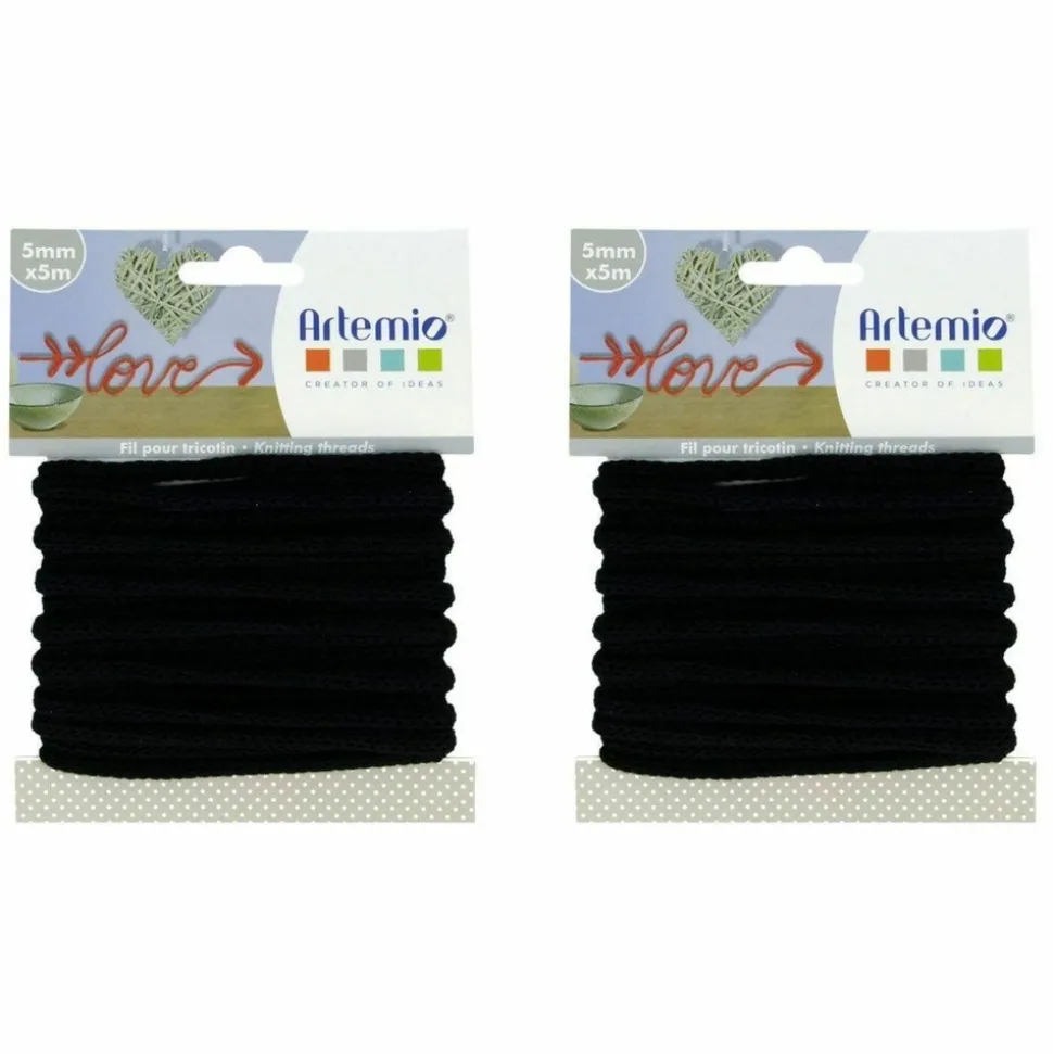 ARTEMIO - 2 fils à tricotin 5 mm x 5 m - noir