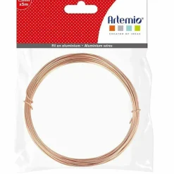 ARTEMIO - 2 fils d'aluminium 5 m x 1,5 mm - cuivré