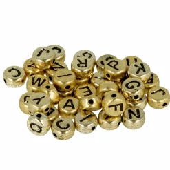 ARTEMIO - 900 perles alphabet blanc/ noir/ doré