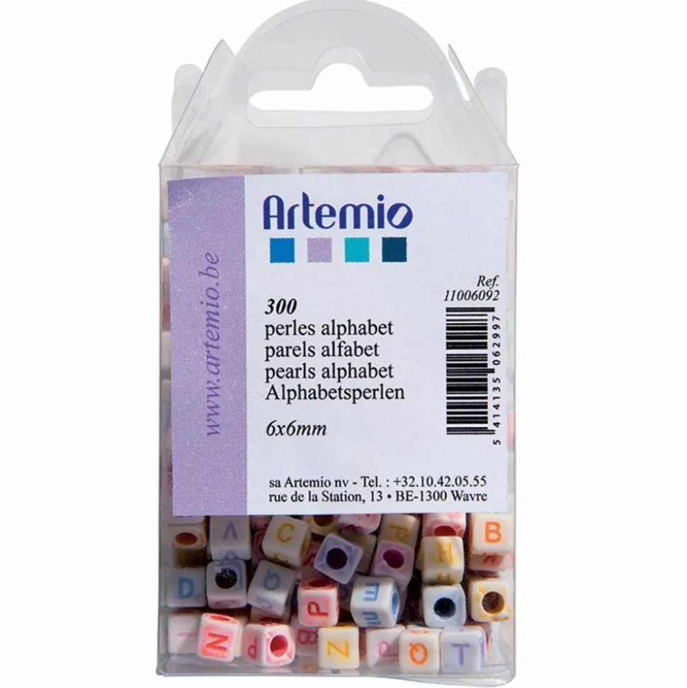 ARTEMIO - 300 perles alphabet 6 mm