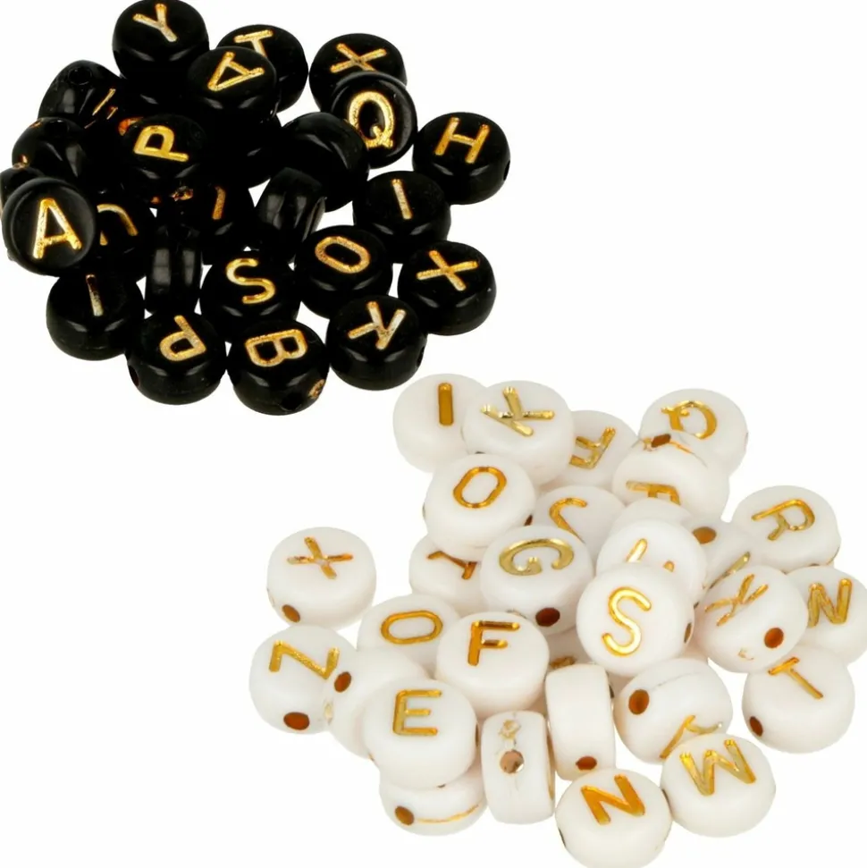 ARTEMIO - 600 perles alphabet blanc/ noir