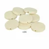 ARTEMIO - 36 perles en bois rondes plates 25 mm