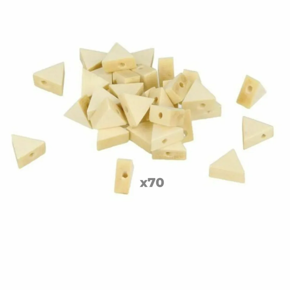 ARTEMIO - 70 perles en bois triangulaires 11 x 9.7 x 4.9 mm