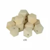 ARTEMIO - 16 perles en bois polygonales 20 x 27 mm