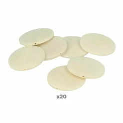 ARTEMIO - 20 perles en bois rondes plates 40 mm