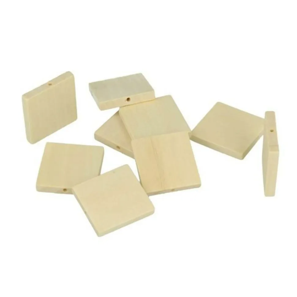 ARTEMIO - 12 perles en bois carrées 30 x 5 mm