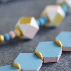 ARTEMIO - 15 perles en bois hexagonales 20 x 5 mm