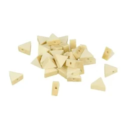ARTEMIO - 35 perles en bois triangulaires 11 x 9.7 x 4.9 mm