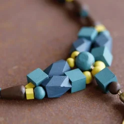 ARTEMIO - 8 perles en bois polygonales 16 x 11 mm