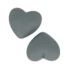 ARTEMIO - 2 perles silicone coeur - 29 x 19 x 12 mm - gris