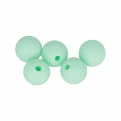 ARTEMIO - 10 perles silicone rondes 10 mm - vert d'eau