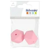 ARTEMIO - 2 perles silicone hexagonales - 17 mm - rose