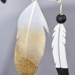 ARTEMIO - 12 plumes dorées à paillettes